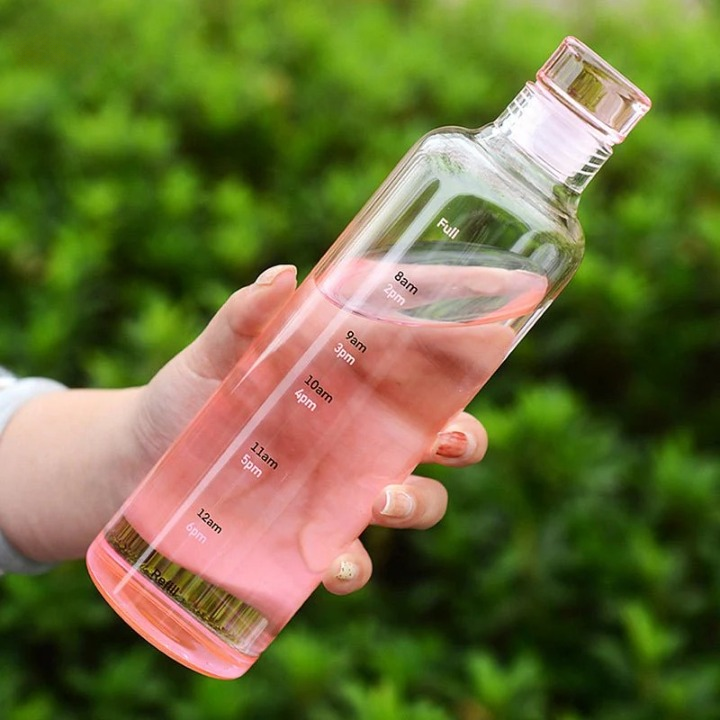 Best Minimalist Transparent Plastic Water Bottle 500ml Durable Lightweight Aesthetic  And Easy To Carry | Random Colors