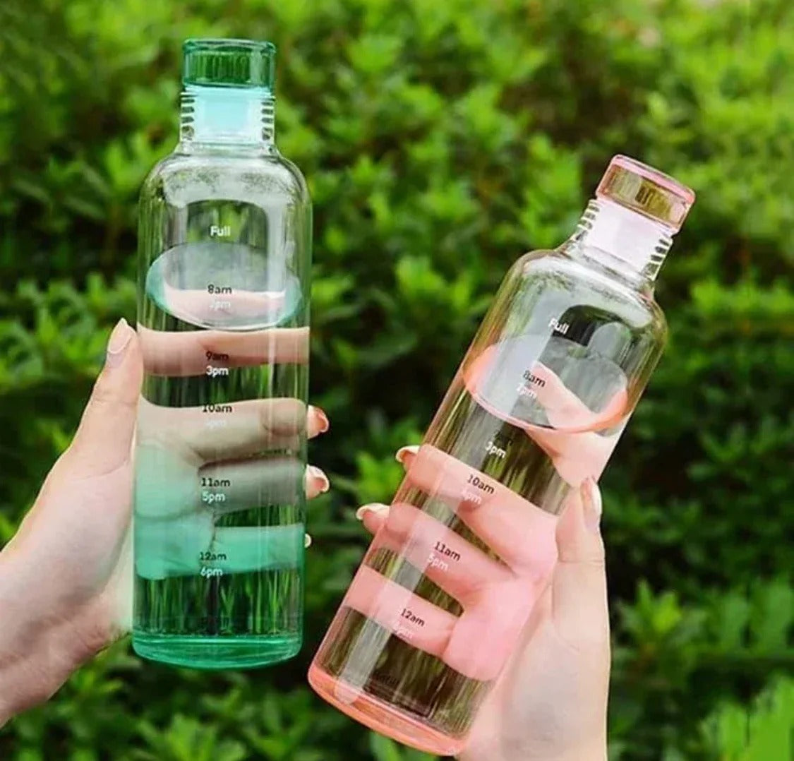 Best Minimalist Transparent Plastic Water Bottle 500ml Durable Lightweight Aesthetic  And Easy To Carry | Random Colors