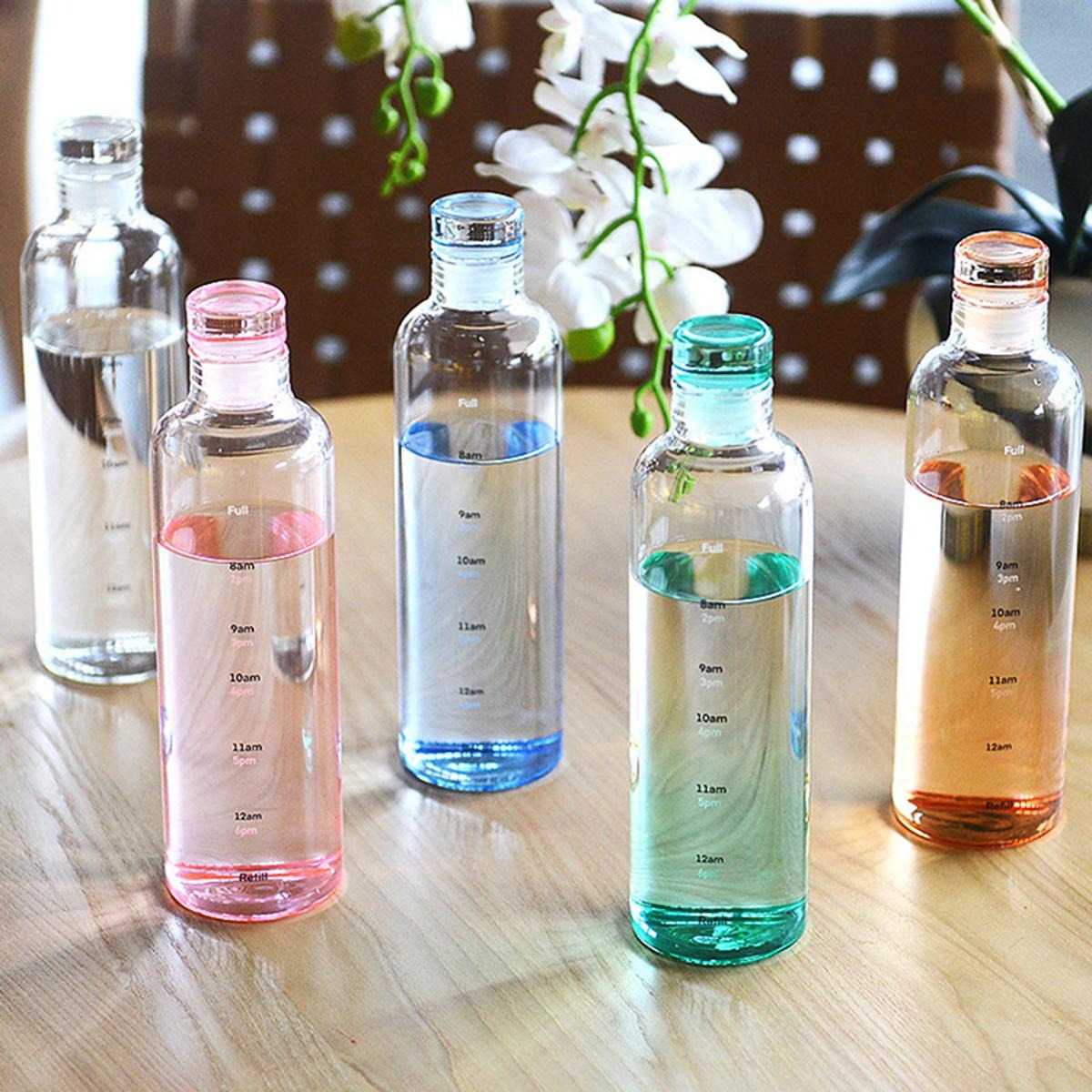 Best Minimalist Transparent Plastic Water Bottle 500ml Durable Lightweight Aesthetic  And Easy To Carry | Random Colors